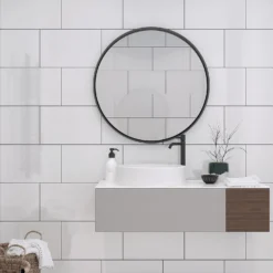 None Plain White Ceramic Wall Tile 250 X 400mm -Homebase Furniture Store 12813765 1704909116944058