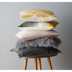 Striped Cushion - Ochre & Grey -Homebase Furniture Store 12827029 1304833215518980