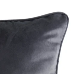 None Large Plain Velvet Cushion - Dark Grey - 58x58cm -Homebase Furniture Store 12827085 1004832958296109