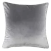 None Large Plain Velvet Cushion - Light Grey - 58x58cm