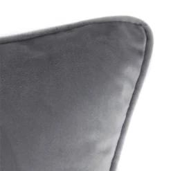 None Large Plain Velvet Cushion - Light Grey - 58x58cm -Homebase Furniture Store 12827086 8684832958770097