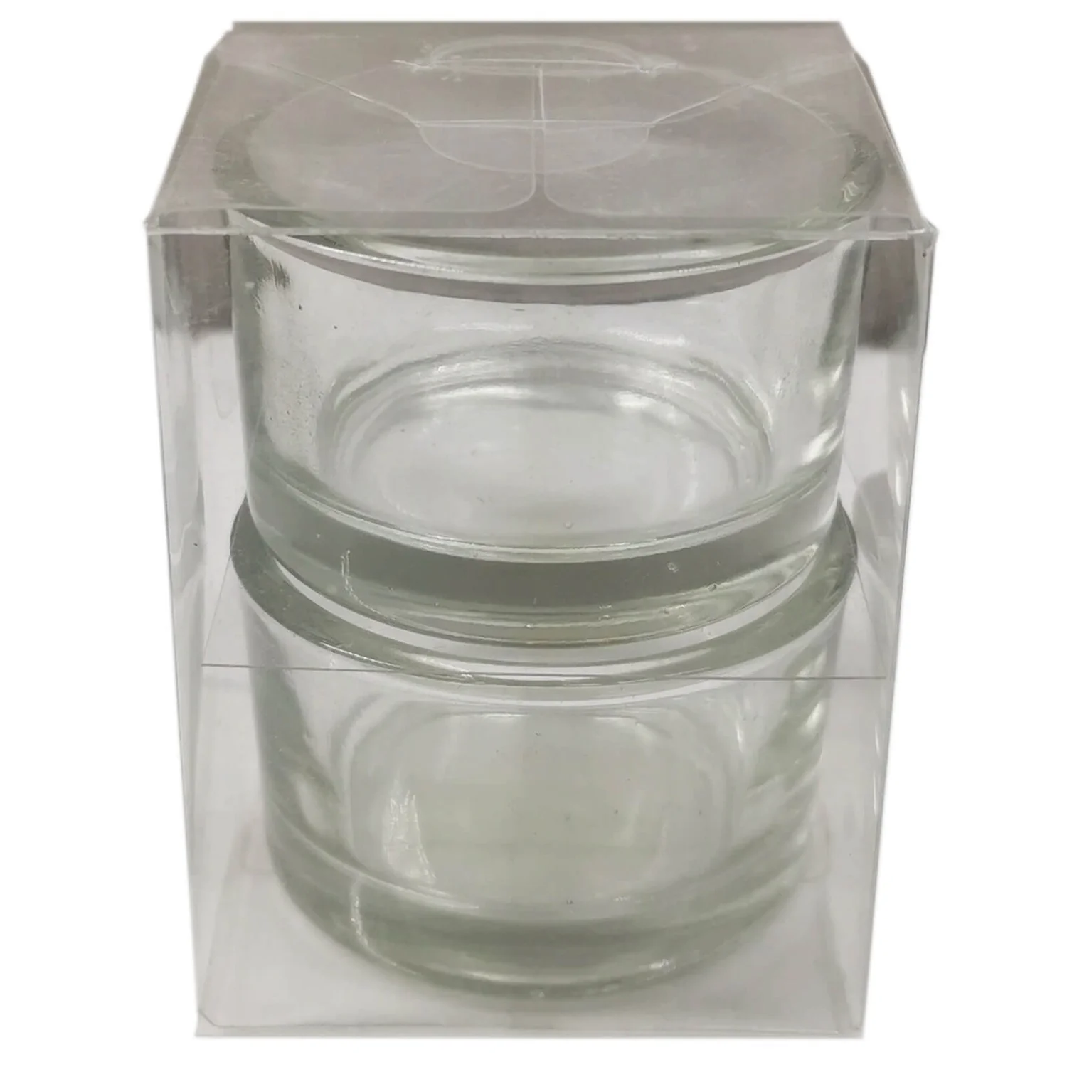 Clear Tealight Candle Holders - 2 Pack 1 Clear Tealight Candle Holders - 2 Pack