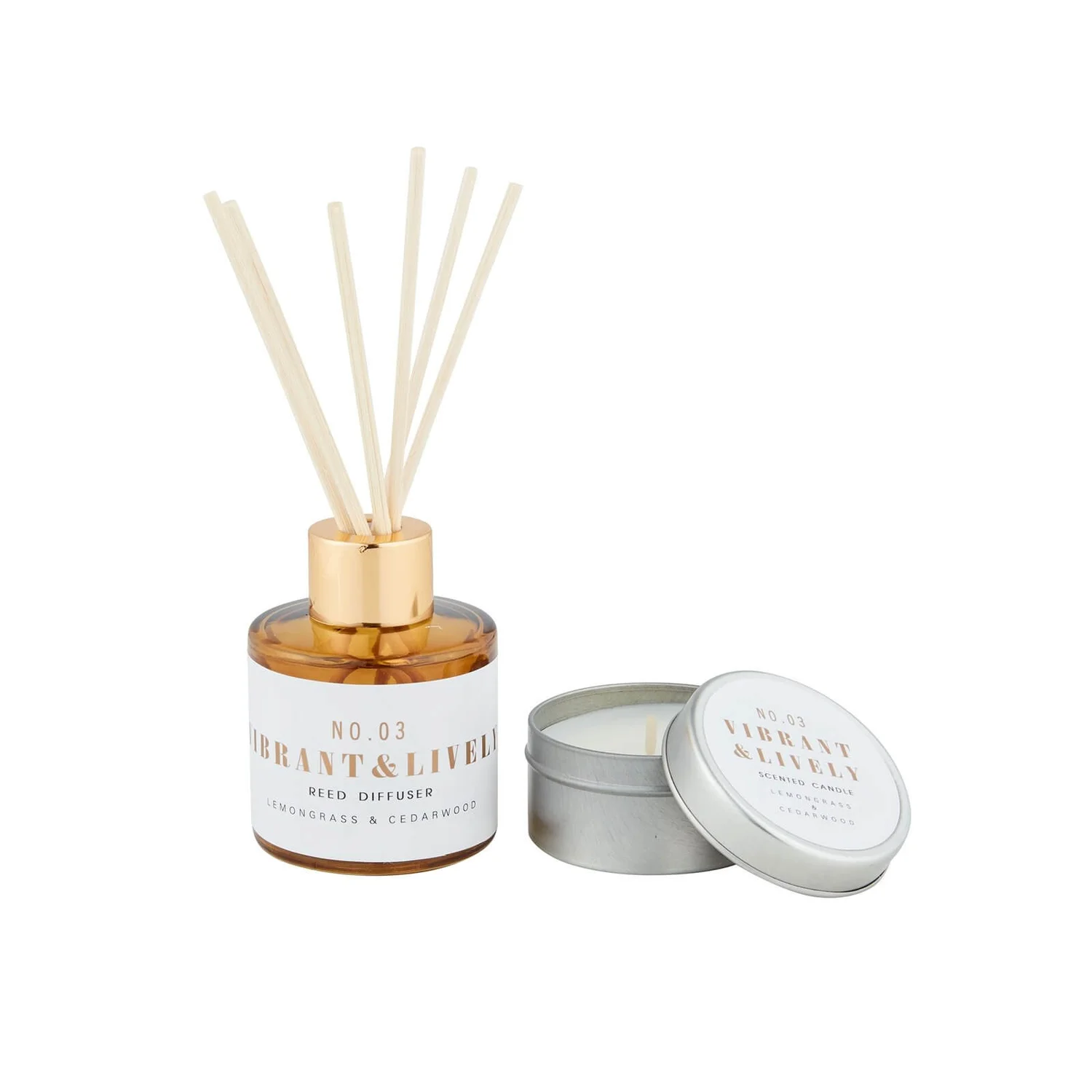 None Lemongrass & Cedarwood Diffuser & Tin Candle 1 None Lemongrass & Cedarwood Diffuser & Tin Candle