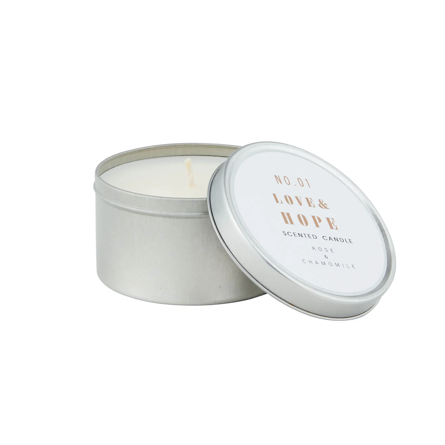 Rose & Chamomile Tin Candle 1 Rose & Chamomile Tin Candle