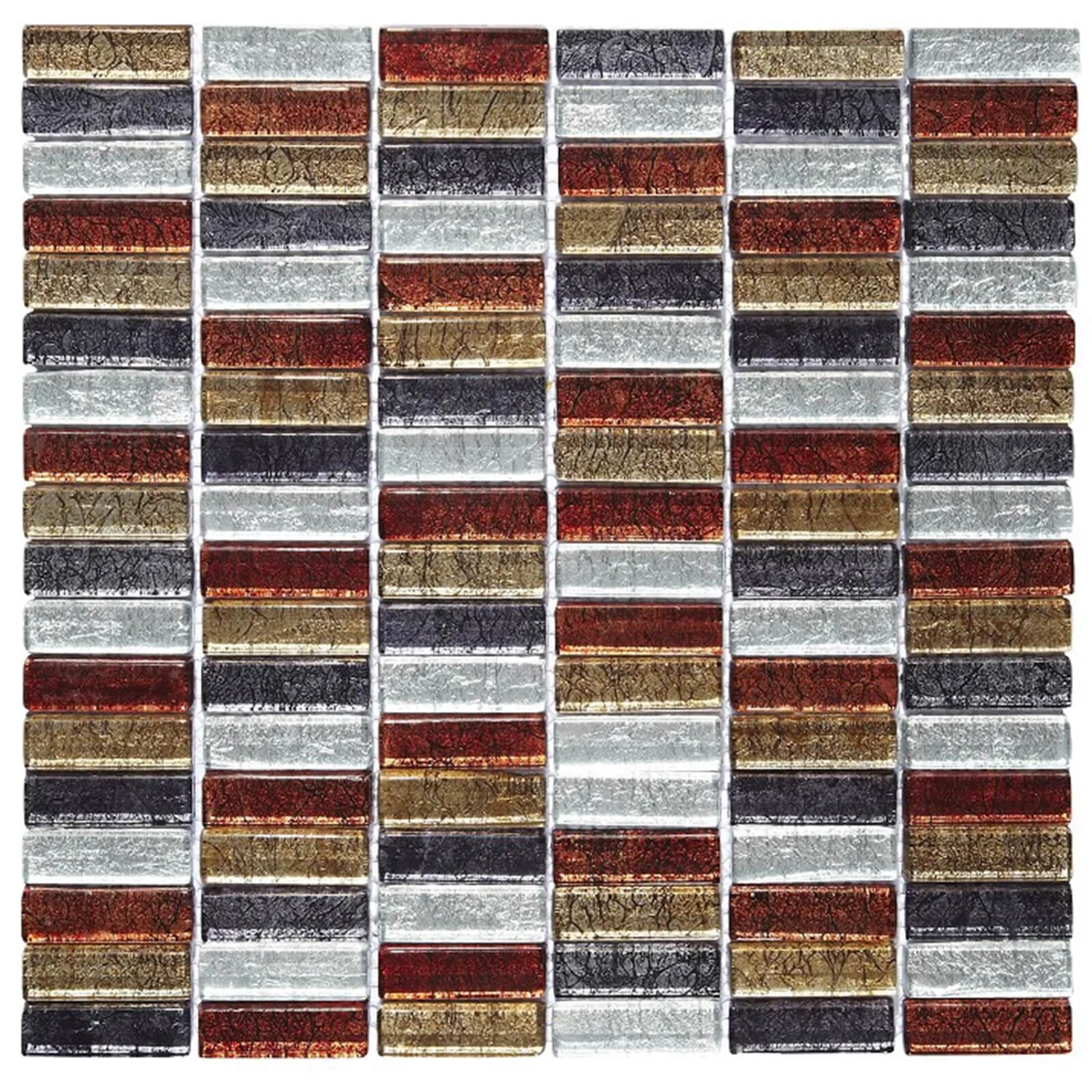 House Of Mosaics Bangkok Linear Mosaic Tile (Sample Only) - 150 X 110mm 1 House Of Mosaics Bangkok Linear Mosaic Tile (Sample Only) - 150 X 110mm