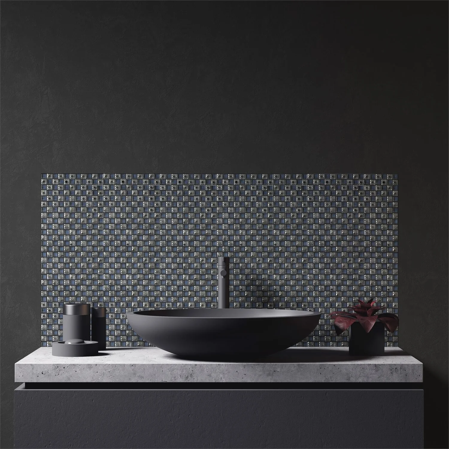 House Of Mosaics Black Jewel Mosaic Tile - 300 X 300mm 1 House Of Mosaics Black Jewel Mosaic Tile - 300 X 300mm