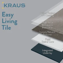 Kraus Rigid Core Luxury Vinyl Floor Tiles - Winspit -Homebase Furniture Store 12830792 8784951621323690