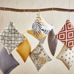 None Folded Velvet Cushion - Grey -Homebase Furniture Store 12836764 1204832979150351