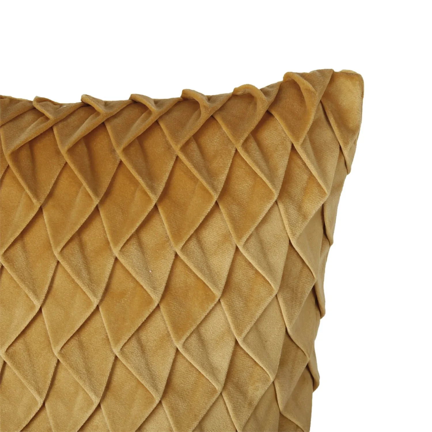 None Velvet Pintuck Cushion - Honey 4 None Velvet Pintuck Cushion - Honey - Image 4