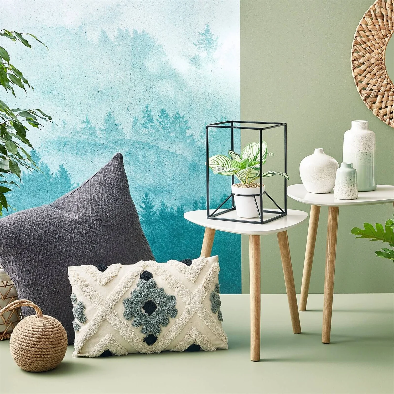 None Tufted Geometric Cushion - Olive - 30x50cm 3 None Tufted Geometric Cushion - Olive - 30x50cm - Image 3