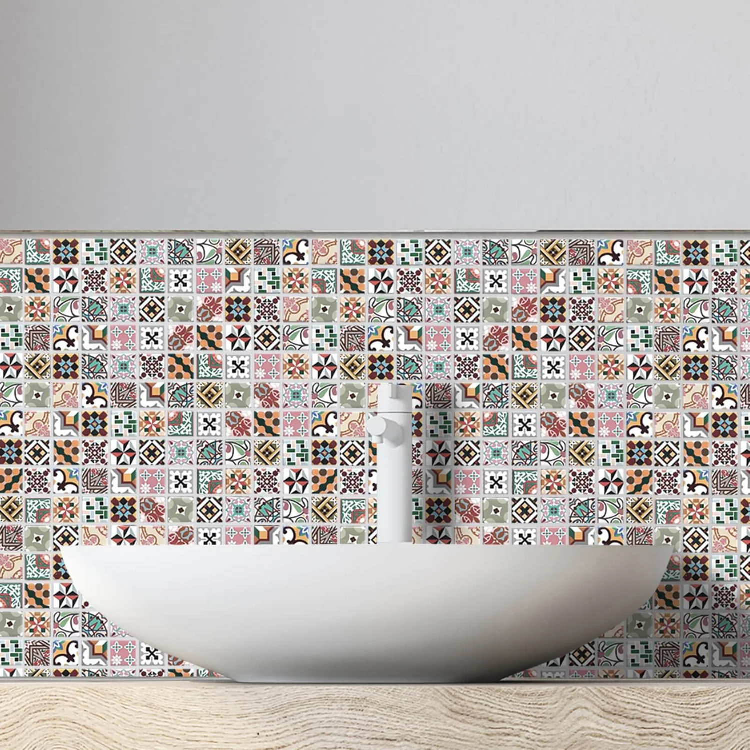 House Of Mosaics Geo Blush Mosaic Tile Sheet 2 House Of Mosaics Geo Blush Mosaic Tile Sheet - Image 2