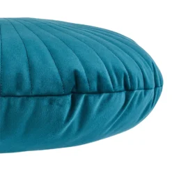 None Round Velvet Cushion - Teal - 45cm -Homebase Furniture Store 12842182 1394832976323292