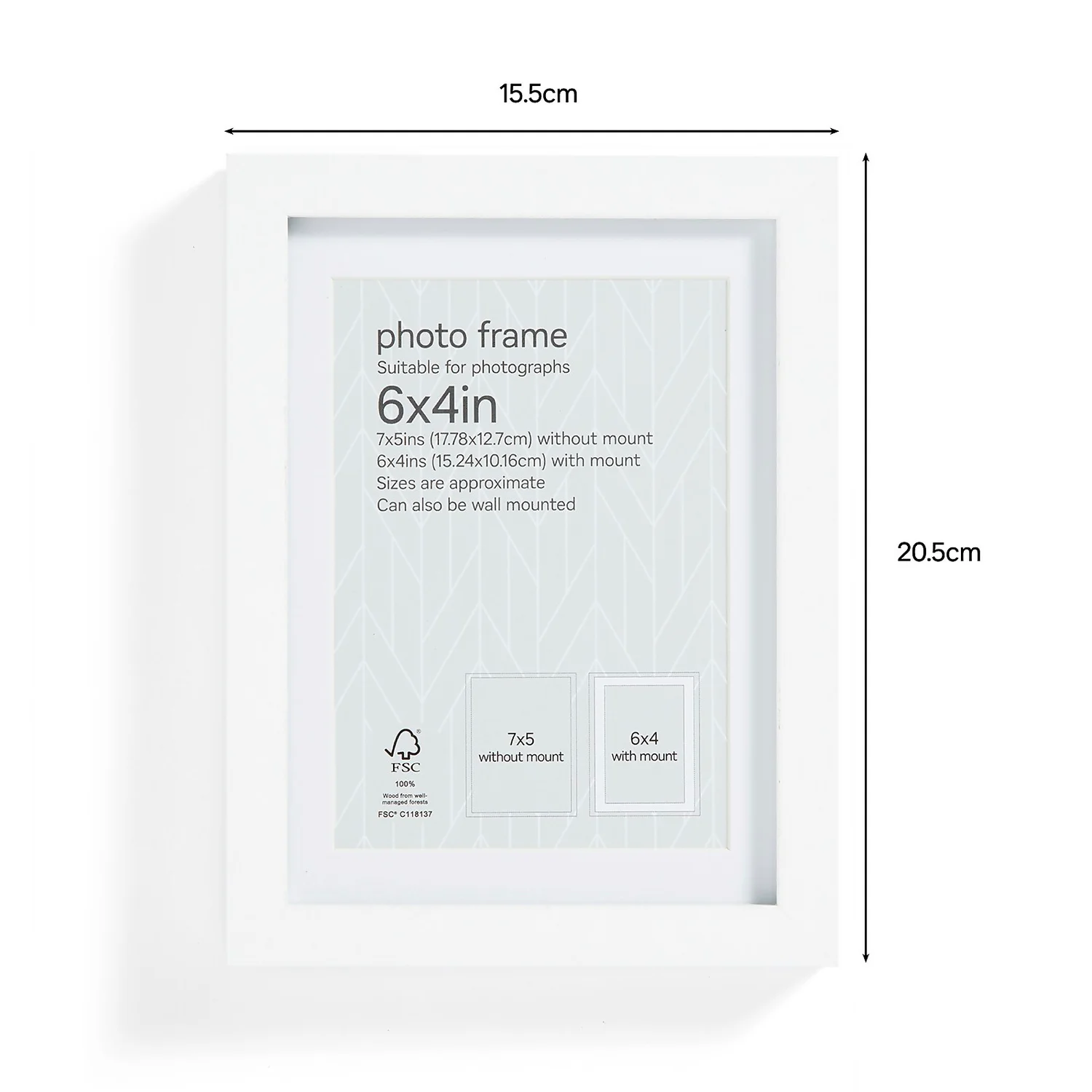 Box Photo Frame - 6x4" - White 2 Box Photo Frame - 6x4" - White - Image 2