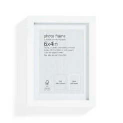 Box Photo Frame - 6x4" - White 8 Box Photo Frame - 6x4" - White -Homebase Furniture Store 12879233 7524853904422910