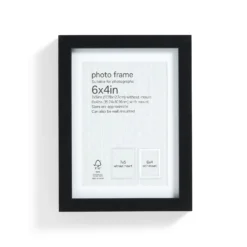 Box Photo Frame - 6x4" - Black -Homebase Furniture Store 12879234 1494853904046443