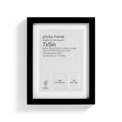 Box Photo Frame - 7x5" - Black -Homebase Furniture Store 12879239 1064853904447591