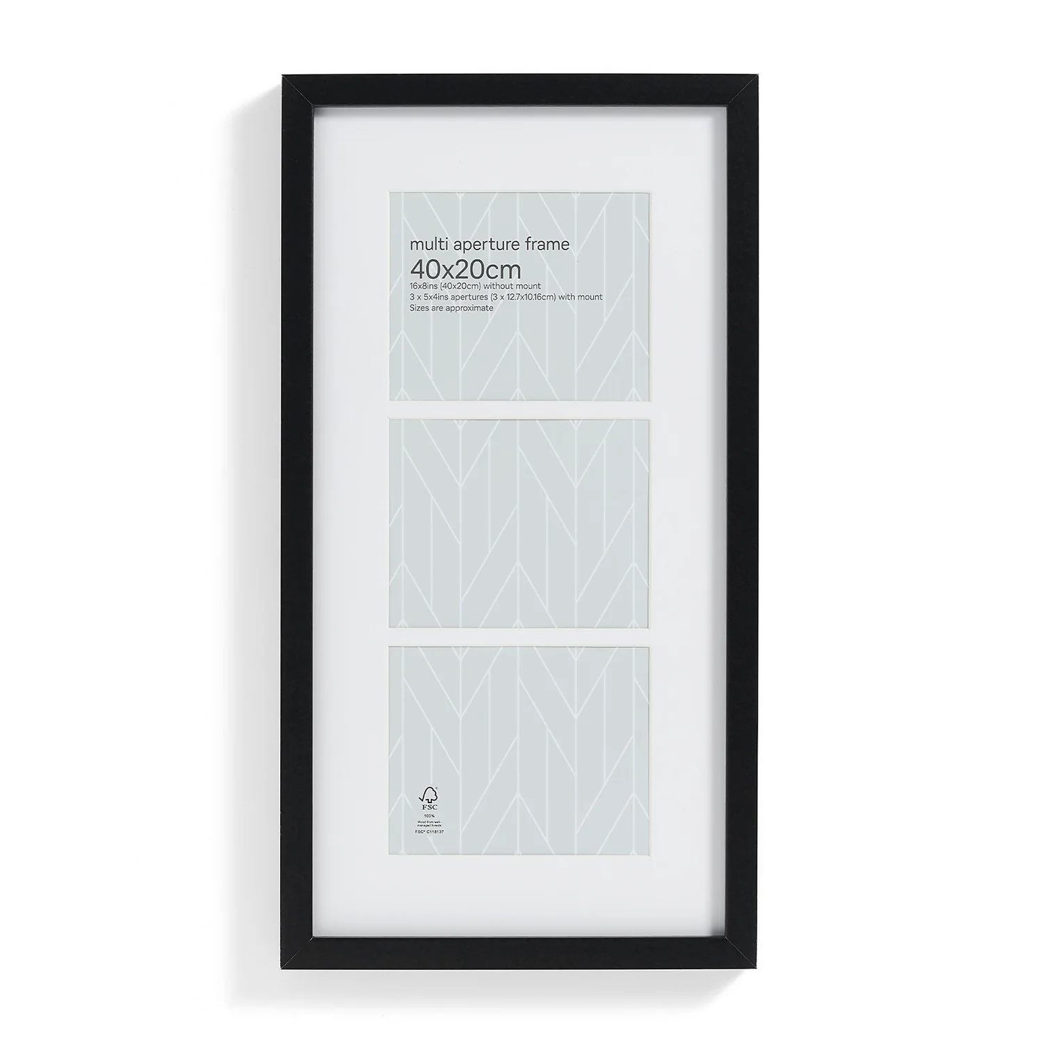 Box Photo Frame Multi Aperture - 40x20cm - Black 4 Box Photo Frame Multi Aperture - 40x20cm - Black - Image 4