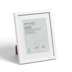 Box Photo Frame - 8x6" - White