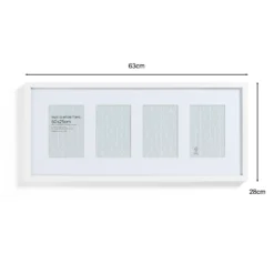 Box Photo Frame Multi Aperture - 60x25cm - White -Homebase Furniture Store 12879256 1764907795718792