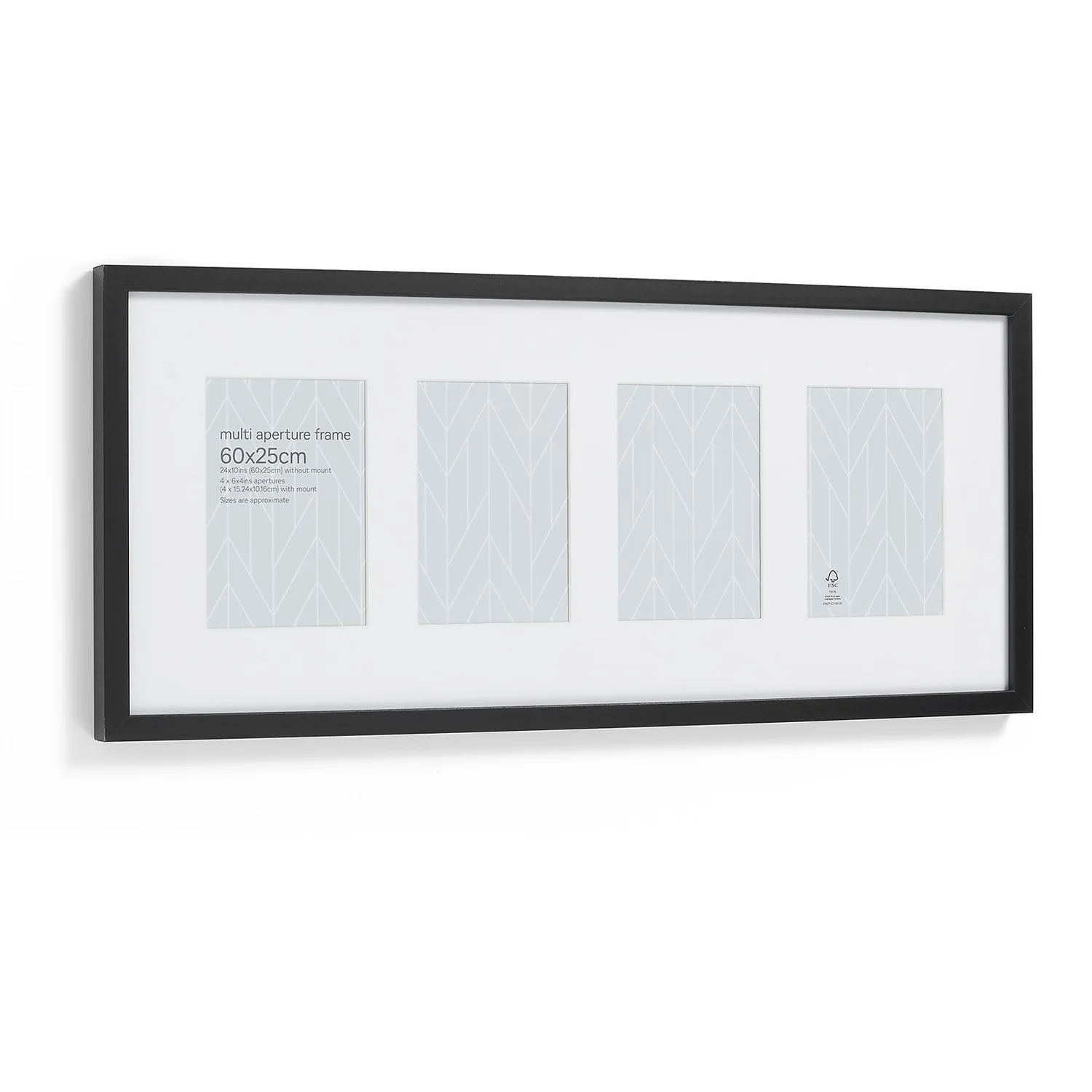 Box Photo Frame Multi Aperture - 60x25cm - Black 1 Box Photo Frame Multi Aperture - 60x25cm - Black