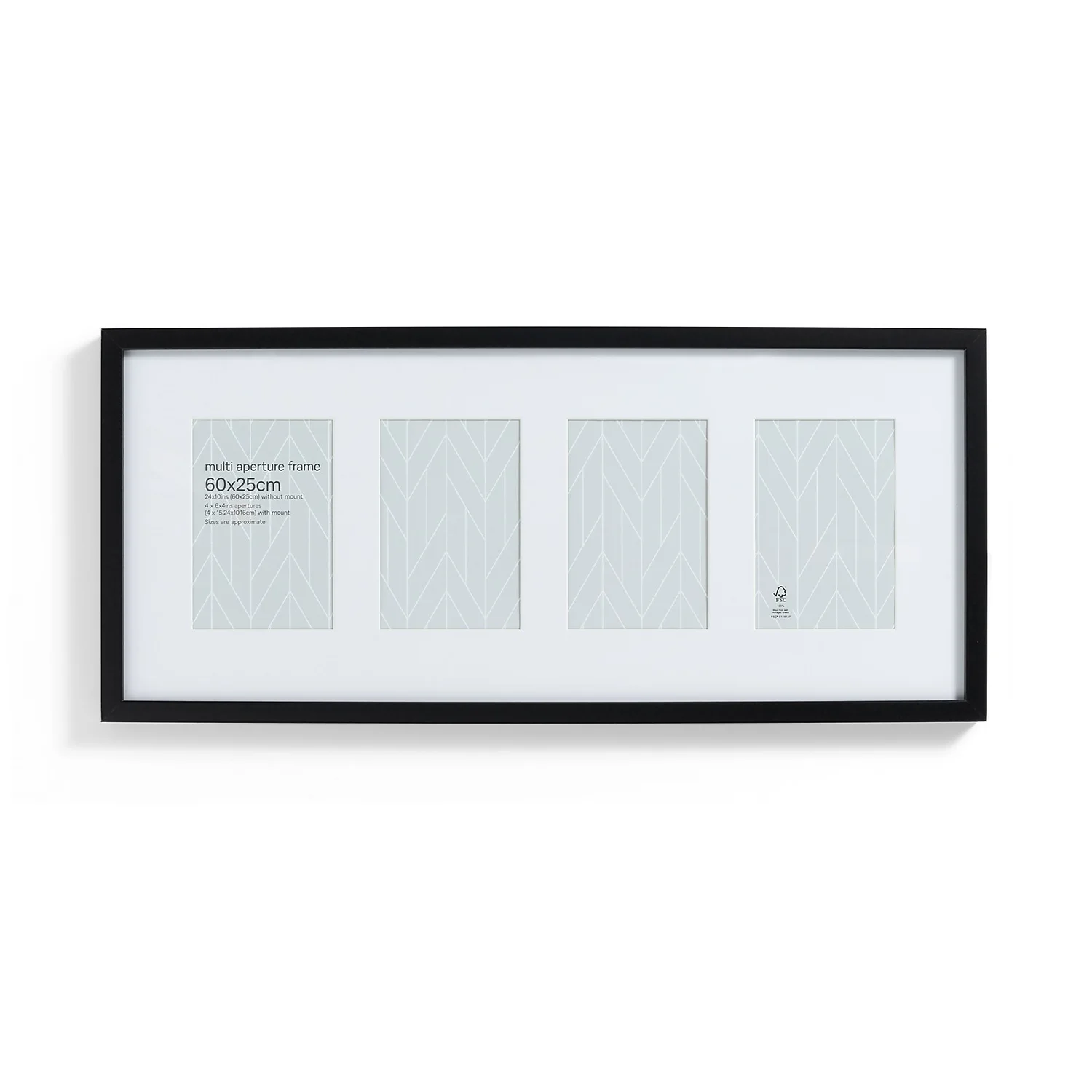 Box Photo Frame Multi Aperture - 60x25cm - Black 3 Box Photo Frame Multi Aperture - 60x25cm - Black - Image 3