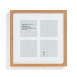 Box Photo Frame Multi Aperture - 30x30cm - Oak -Homebase Furniture Store 12879260 1704853904877182