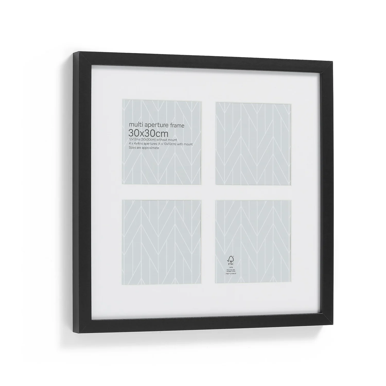 Box Photo Frame Multi Aperture - 30x30cm - Black 1 Box Photo Frame Multi Aperture - 30x30cm - Black