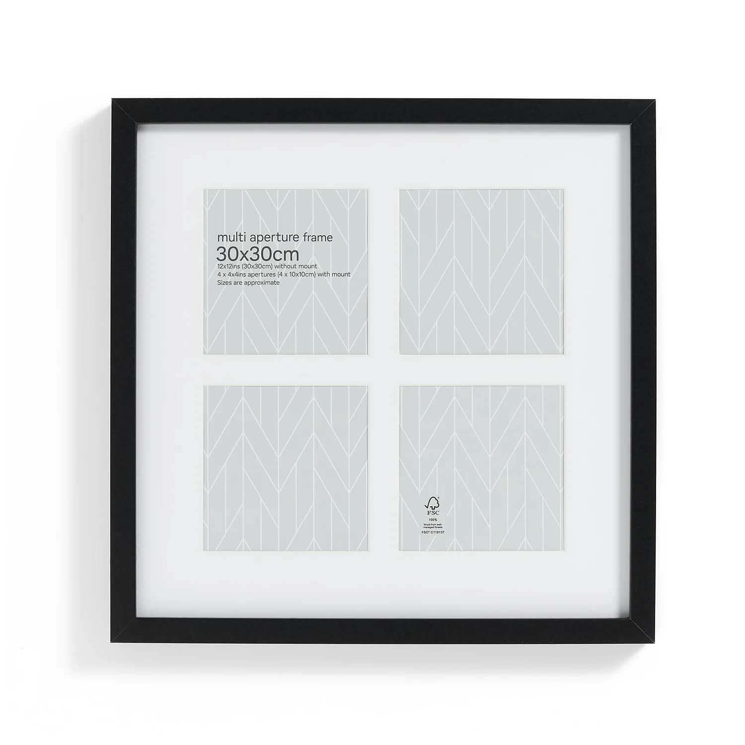 Box Photo Frame Multi Aperture - 30x30cm - Black 4 Box Photo Frame Multi Aperture - 30x30cm - Black - Image 4