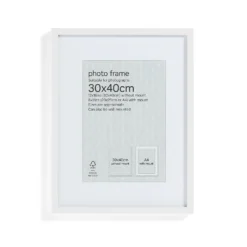 Box Photo Frame - 30x40cm - White -Homebase Furniture Store 12879265 9674853904087105