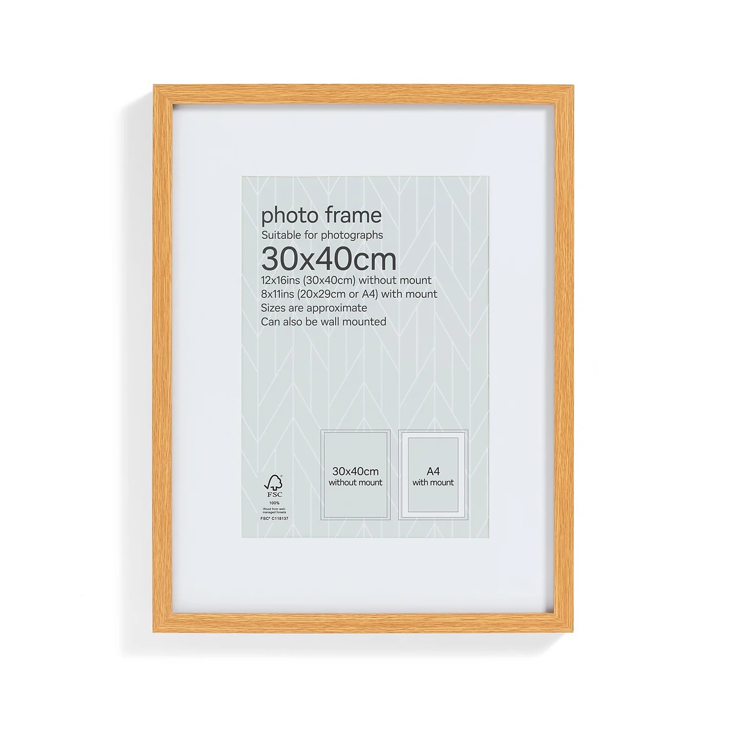 Box Photo Frame - 30x40cm - Oak 4 Box Photo Frame - 30x40cm - Oak - Image 4