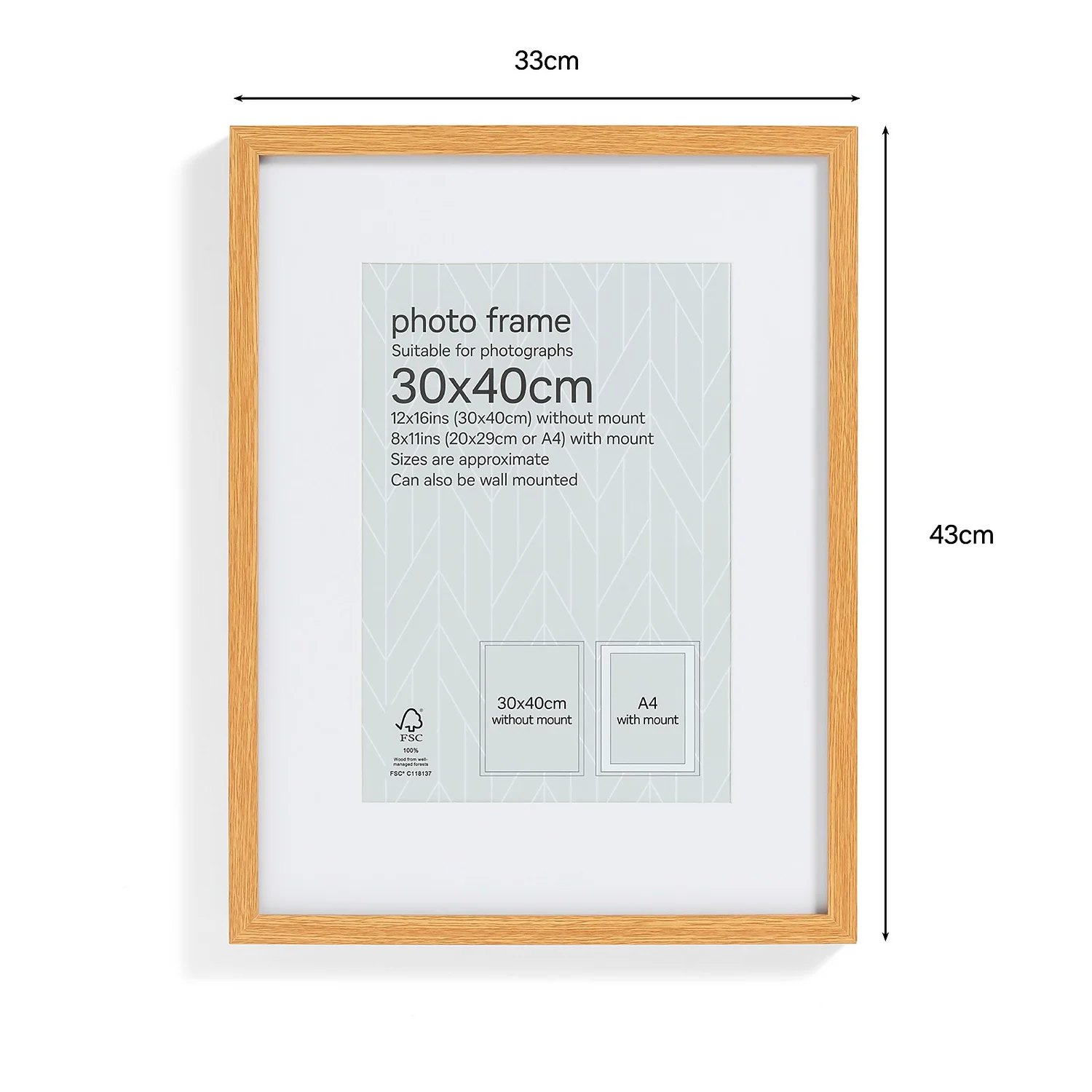 Box Photo Frame - 30x40cm - Oak 2 Box Photo Frame - 30x40cm - Oak - Image 2