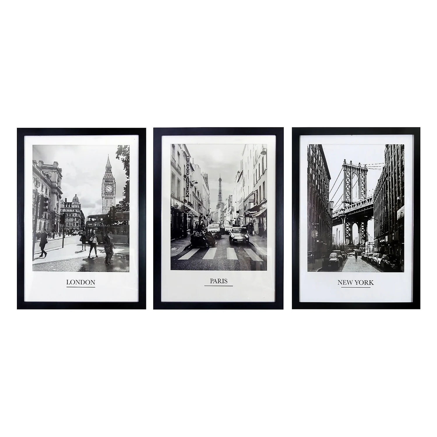 Framed Cities Prints - Set Of 3 1 Framed Cities Prints - Set Of 3