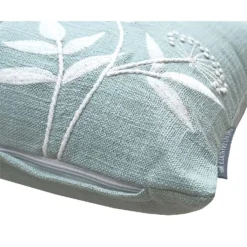 Country Living Meadow Embroidered Cushion - 30x50cm - Duck Egg -Homebase Furniture Store 12886810 1144853157048327