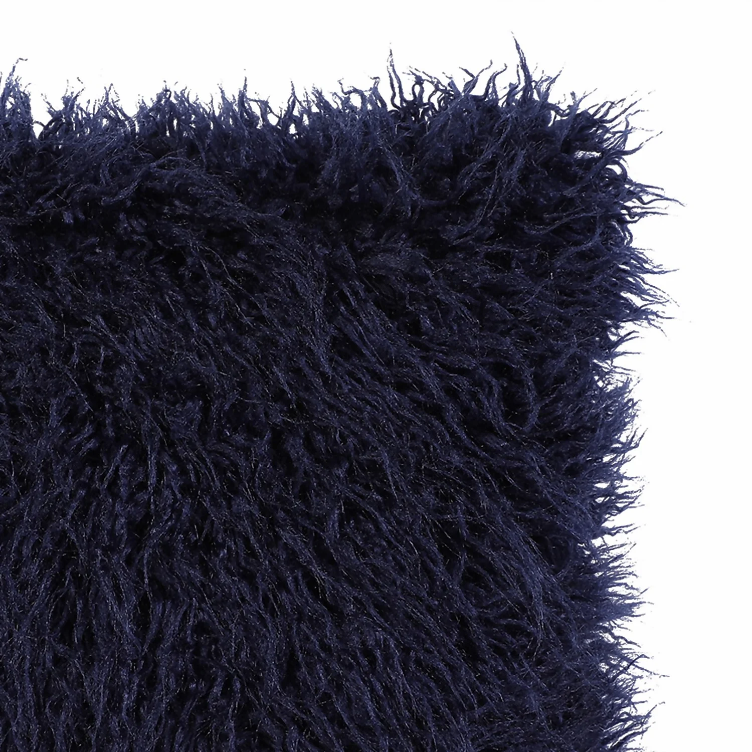 Navy Faux Mongolian Fur Cushion 2 Navy Faux Mongolian Fur Cushion - Image 2