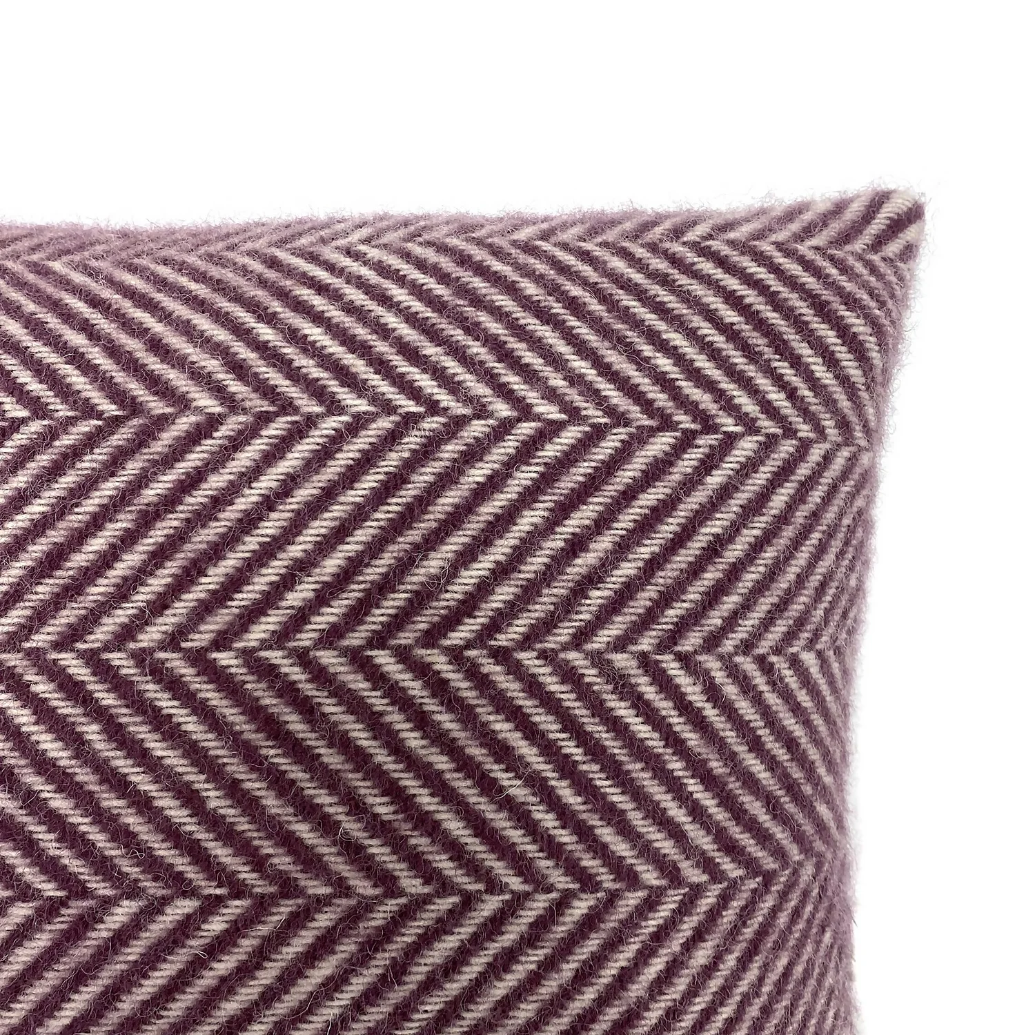 Country Living Wool Herringbone Cushion - 30x50cm - Grape 2 Country Living Wool Herringbone Cushion - 30x50cm - Grape - Image 2