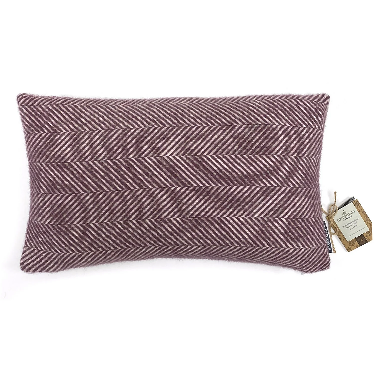 Country Living Wool Herringbone Cushion - 30x50cm - Grape 1 Country Living Wool Herringbone Cushion - 30x50cm - Grape