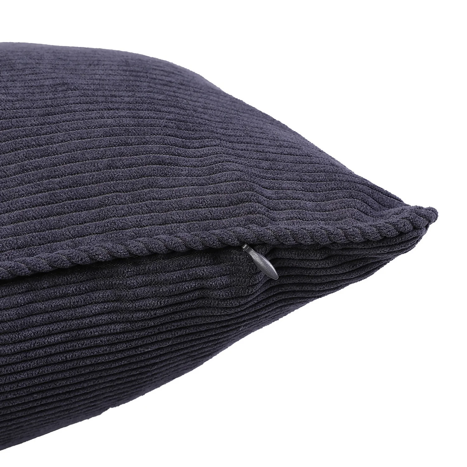 None Corduroy Cushion - 43x43cm - Charcoal 2 None Corduroy Cushion - 43x43cm - Charcoal - Image 2