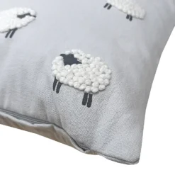 None French Knot Sheep Cushion - 43x43cm -Homebase Furniture Store 12940885 1924862494364190