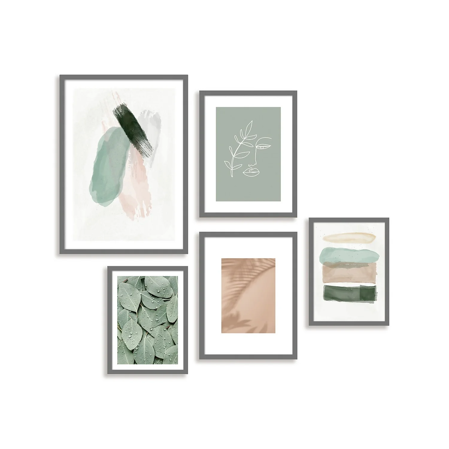 Set Of Gallery Frames 5pcs Grey 1 Set Of Gallery Frames 5pcs Grey