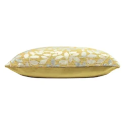 Cut Velvet Leaf Cushion - 45x45cm - Yellow -Homebase Furniture Store 12969624 1934900336001934