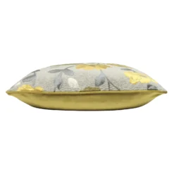 Cut Velvet Poppy Cushion - 45x45cm - Yellow -Homebase Furniture Store 12969625 1144900336112514