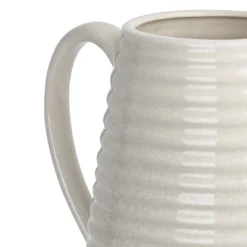 Crackle Effect Ribbed Jug - White -Homebase Furniture Store 13036255 3084894568186826