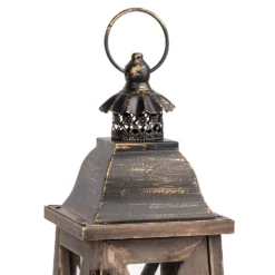 Small Wooden Lantern - Walnut -Homebase Furniture Store 13036256 2874894568011599