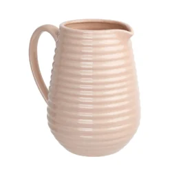 Crackle Effect Ribbed Jug - Blush -Homebase Furniture Store 13036266 1894894568147775