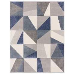 Carved Geo Rug - Denim - 120x170cm