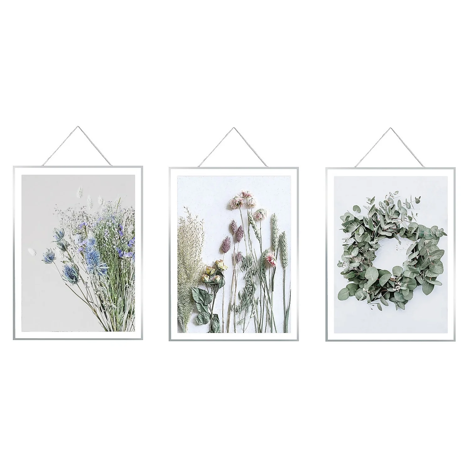 Floral Hanging Prints - Set Of 3 - 40x30cm 1 Floral Hanging Prints - Set Of 3 - 40x30cm