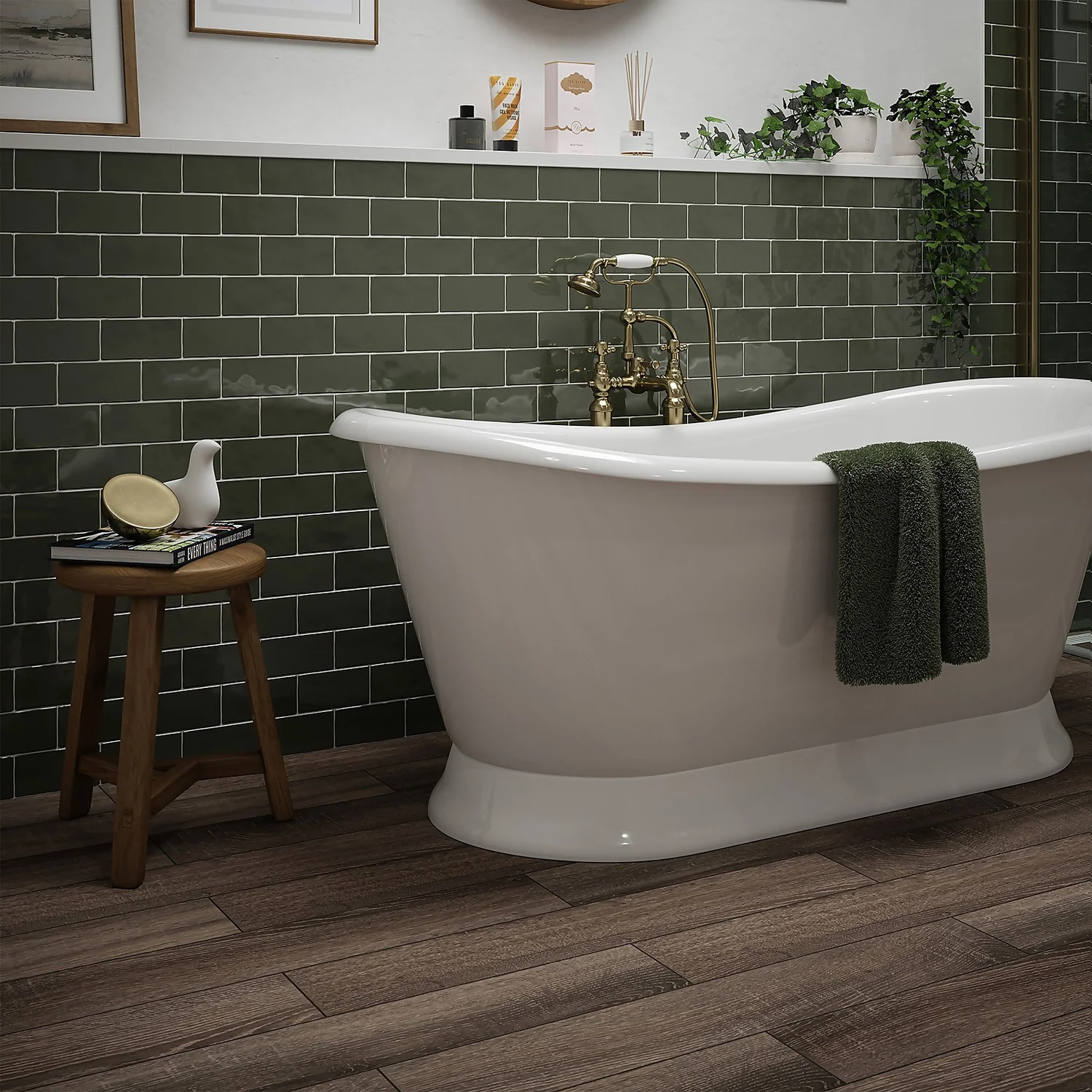 Country Living Artisan Moss Green Ceramic Wall Tile 75 X 150mm - 0.5sqm Pack 5 Country Living Artisan Moss Green Ceramic Wall Tile 75 X 150mm - 0.5sqm Pack - Image 5