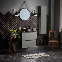 House Beautiful Aurelia Liquorice Ceramic Wall Tile 75 X 300mm - 0.5sqm Pack -Homebase Furniture Store 13220563 9214909608085671