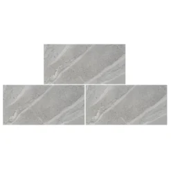 Sandwaves Gloss Light Grey Porcelain Wall & Floor Tile 300 X 600mm - 0.9sqm Pack -Homebase Furniture Store 13220571 1904916351304765
