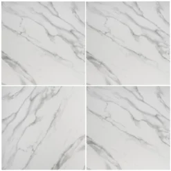 Calacatta Matt Marble Effect Porcelain Wall & Floor Tile 600 X 600mm - 1.08sqm Pack -Homebase Furniture Store 13220578 1844916612869020